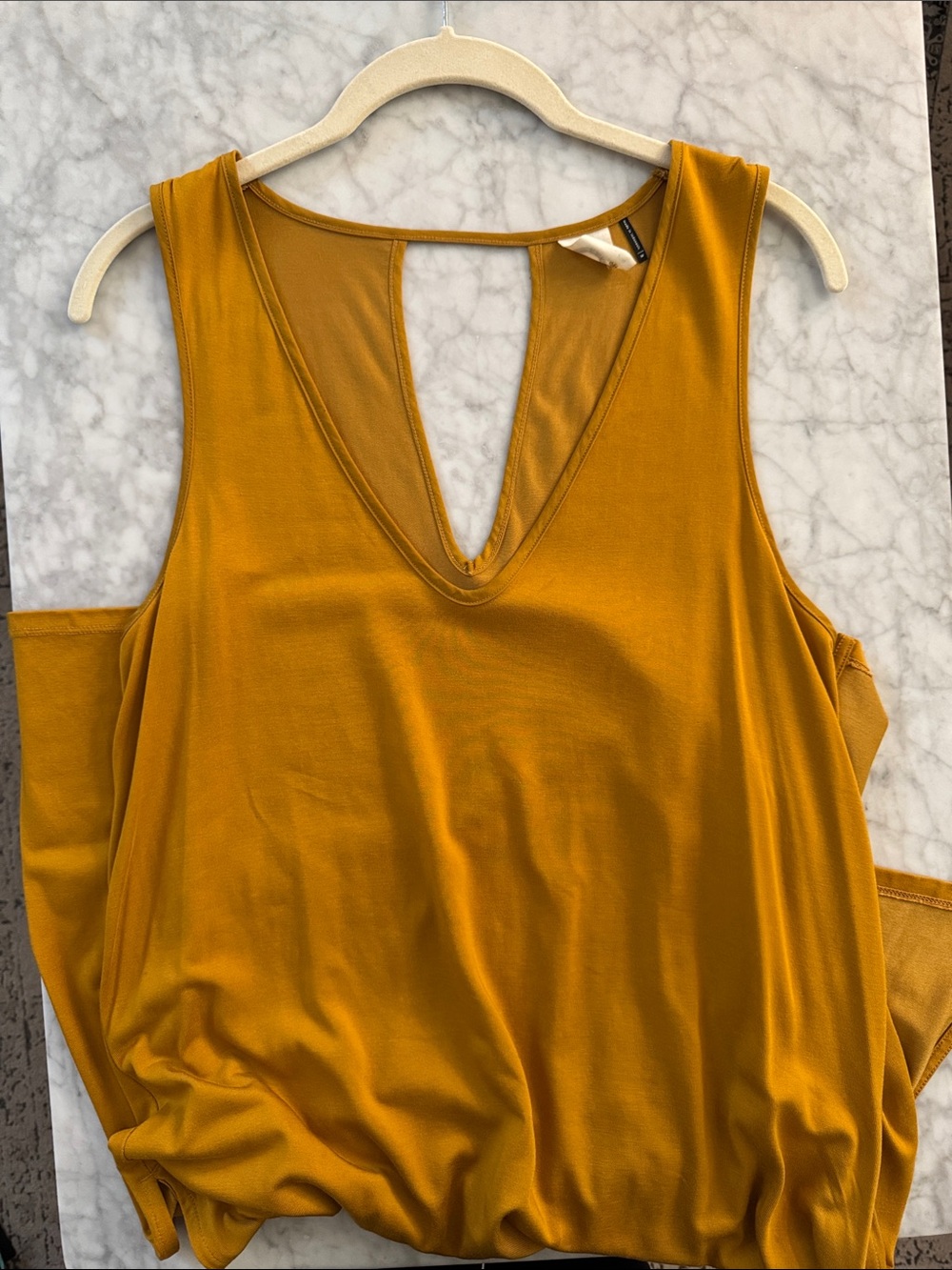 Akemi + Kin Anthropologie V-Neck Sleeveless Shift Tank dress - Mustard yellow M